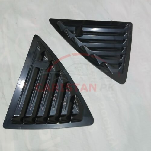Toyota Fortuner Quarter Glass Evo Louver Cover Vent Set Black 2016-25 1