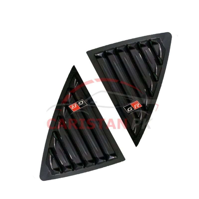 Toyota Fortuner Quarter Glass Evo Louver Cover Vent Set Black 2016-25 3
