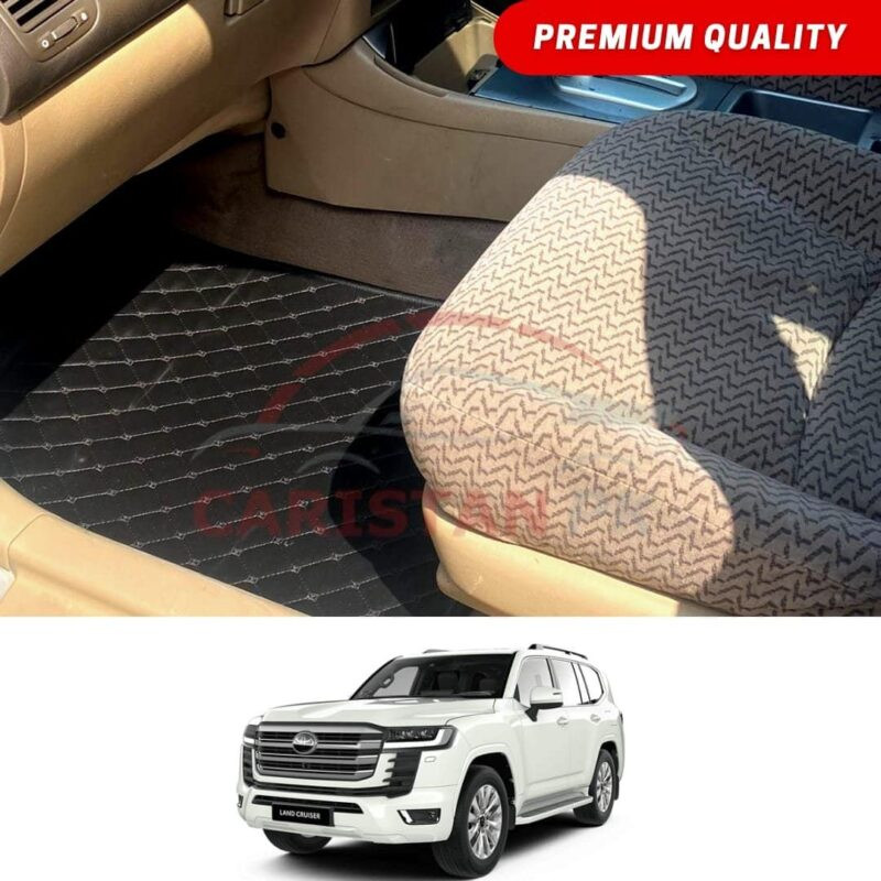 Toyota Land Cruiser Flat Style 7D Floor Mats Black 2022-24 Toyota Land Cruiser Flat Style 7D Floor Mats Black 2022-24