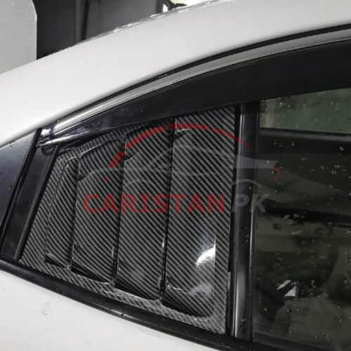Toyota Yaris Quarter Glass Evo Louver Cover Vent Set Carbon Fiber 1