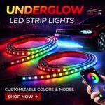Universal Car Under Glow lights Strip Kit With App