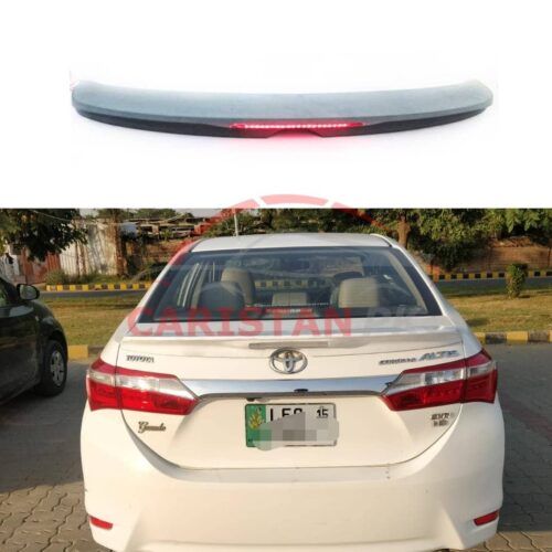 Unpainted ABS Plastic Toyota Corolla Spoiler With Light 2014-26