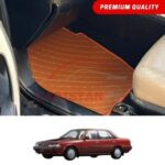 Toyota Corolla Flat Style 7D Floor Mats Royal Orange 1987-90 Toyota Corolla Flat Style 7D Floor Mats Royal Orange 1987-90