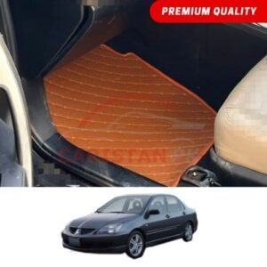 Mitsubishi Lancer Flat Style 7D Floor Mats Royal Orange 2004-08