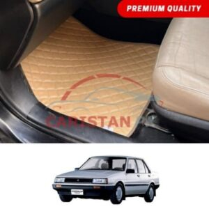 Toyota Corolla Flat Style 7D Floor Mats Beige 1984-86