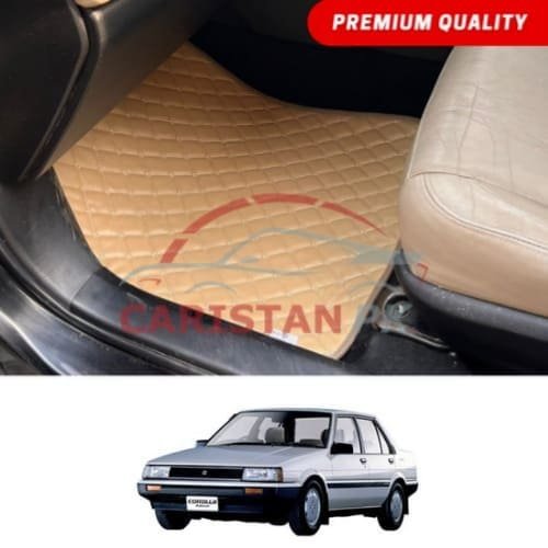 Toyota Corolla Flat Style 7D Floor Mats Beige 1984-86 Toyota Corolla Flat Style 7D Floor Mats Beige 1984-86