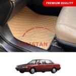 Toyota Corolla Flat Style 7D Floor Mats Beige 1987-90
