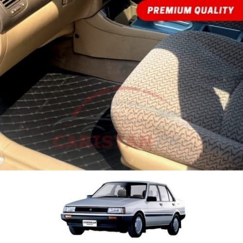 Toyota Corolla Flat Style 7D Floor Mats Black 1984-86