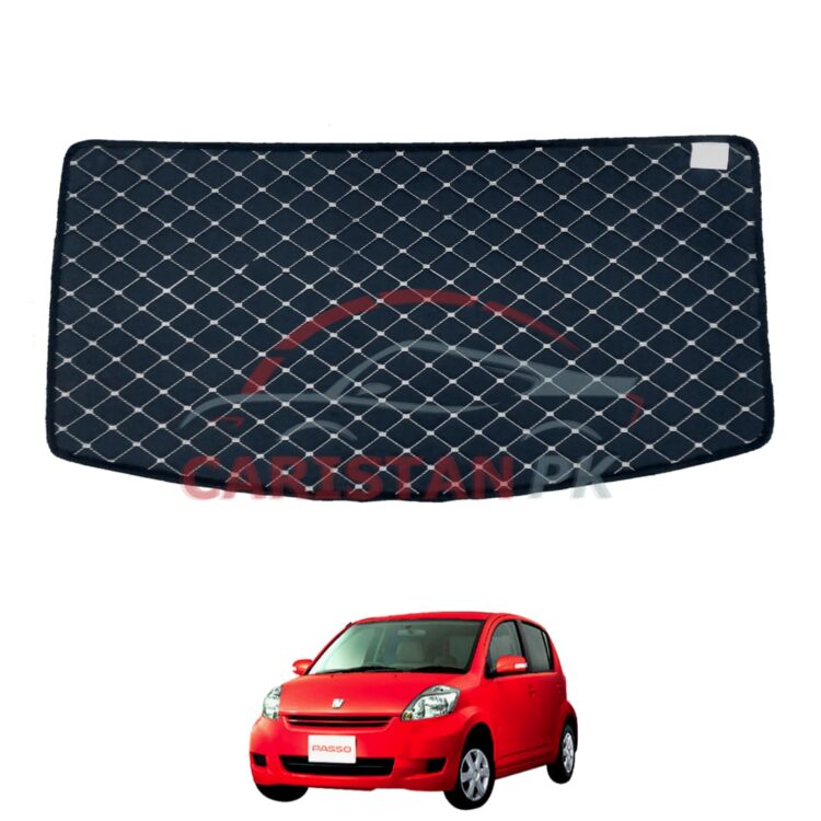 Toyota Passo 7D Trunk Protection Mat Black With Beige Stitch 2003-09