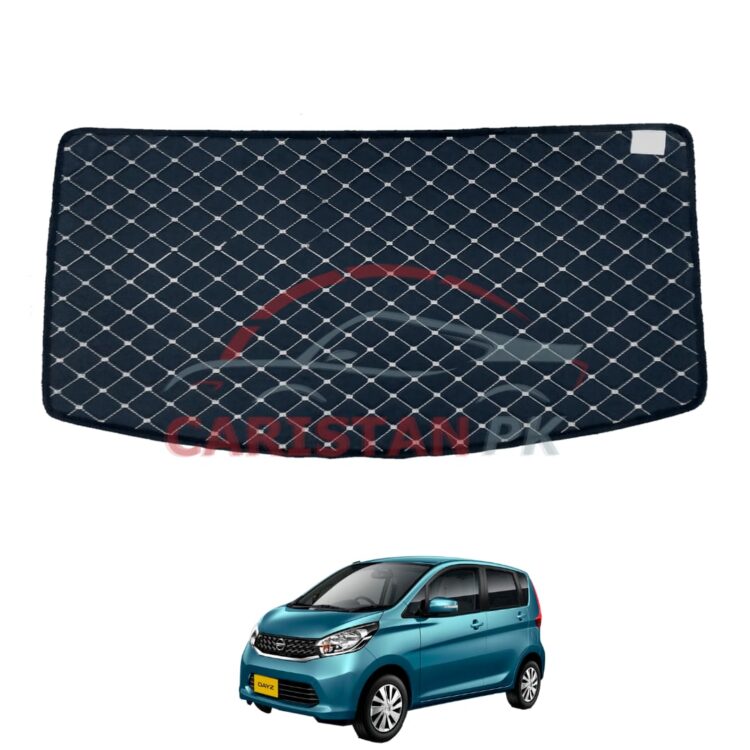 Nissan Dayz 7D Trunk Protection Mat Black With Beige Stitch