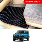 Suzuki Jimny Flat Style 7D Floor Mats Black With Beige Stitch