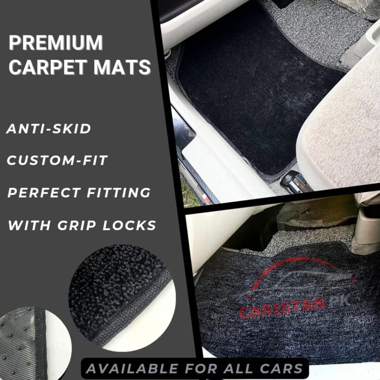 Premium Carpet Floor Mats Black Grey Available For Most Cars