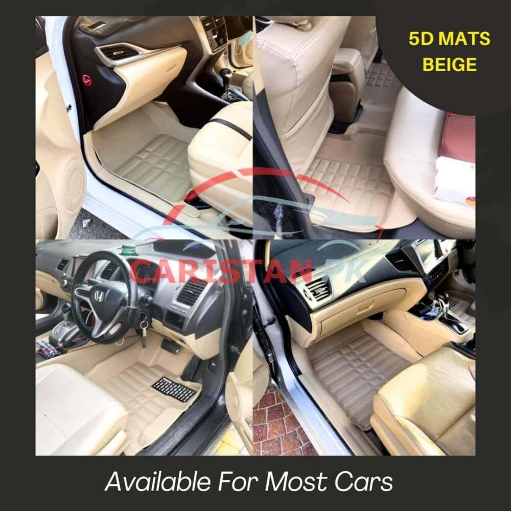 5D Floor Mats Beige Available For Most Cars In Pakistan