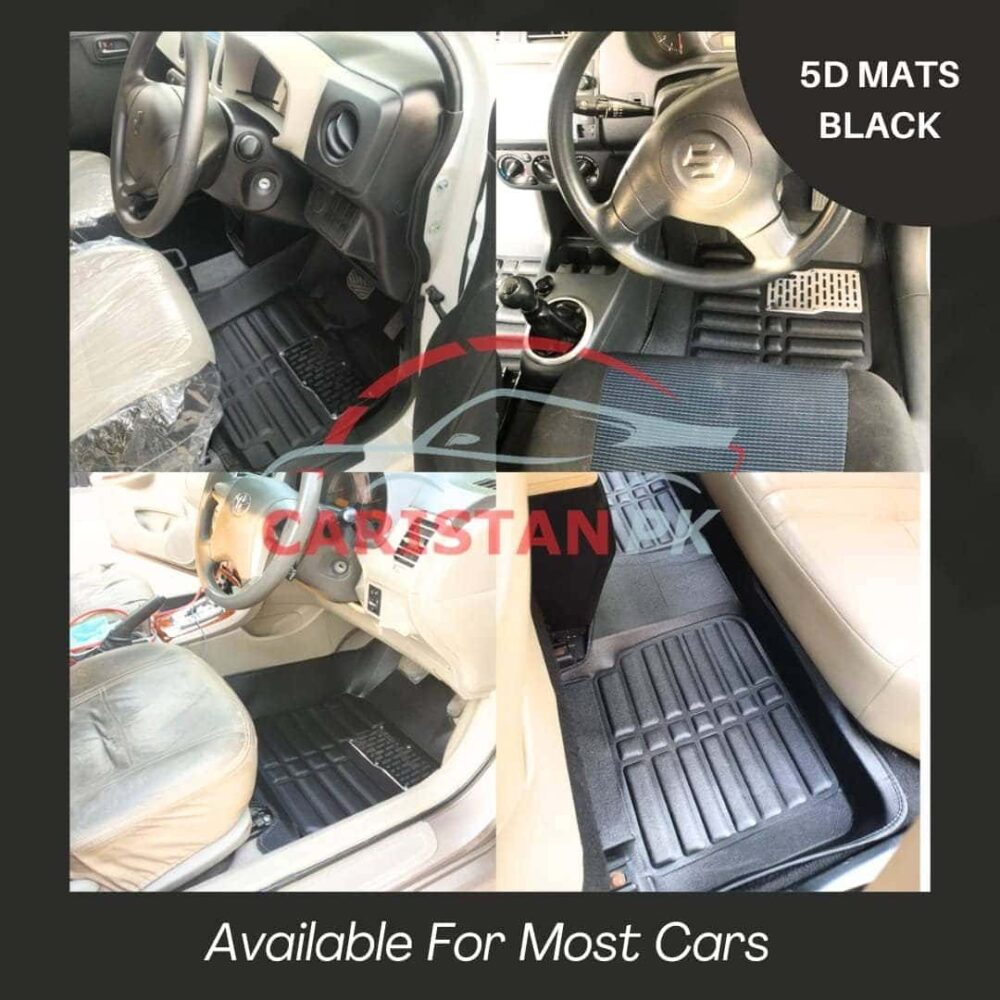 5D Floor Mats Black Available For Most Cars In Pakistan