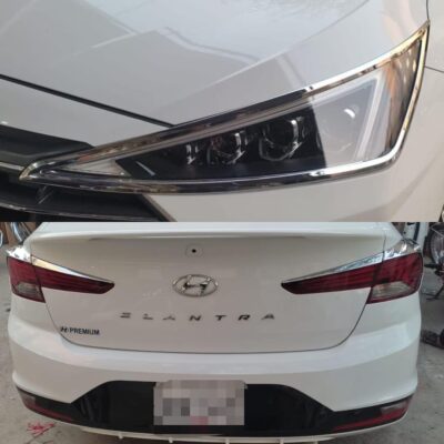 Hyundai Elantra Headlight Backlight Chrome Cover Set