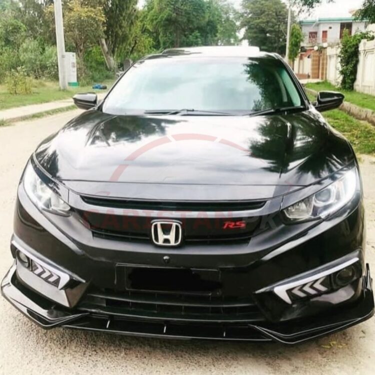 Universal Batman Style Front Bumper Splitter Glossy Black 1