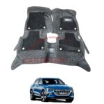 Audi E Tron Premium 9D Floor Mats Black With Orange Stitch