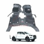 Toyota Hilux Revo Rocco Premium 9D Floor Mats Black With Orange Stitch Toyota Hilux Revo Rocco Premium 9D Floor Mats Black With Orange Stitch