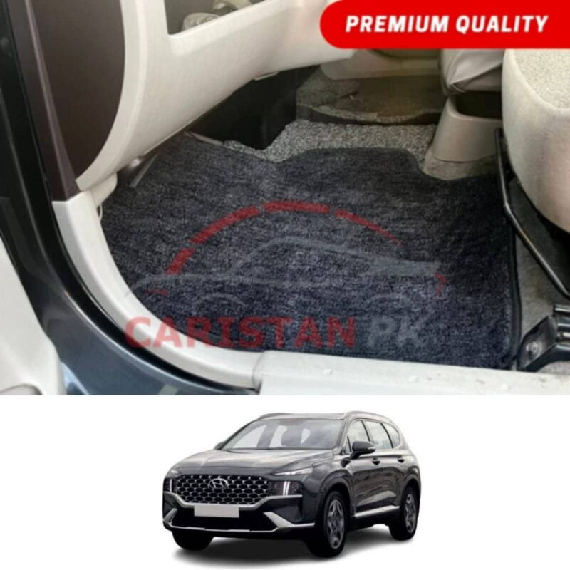 Hyundai Santa Fe Premium Carpet Floor Mats Black Grey Hyundai Santa Fe Premium Carpet Floor Mats Black Grey