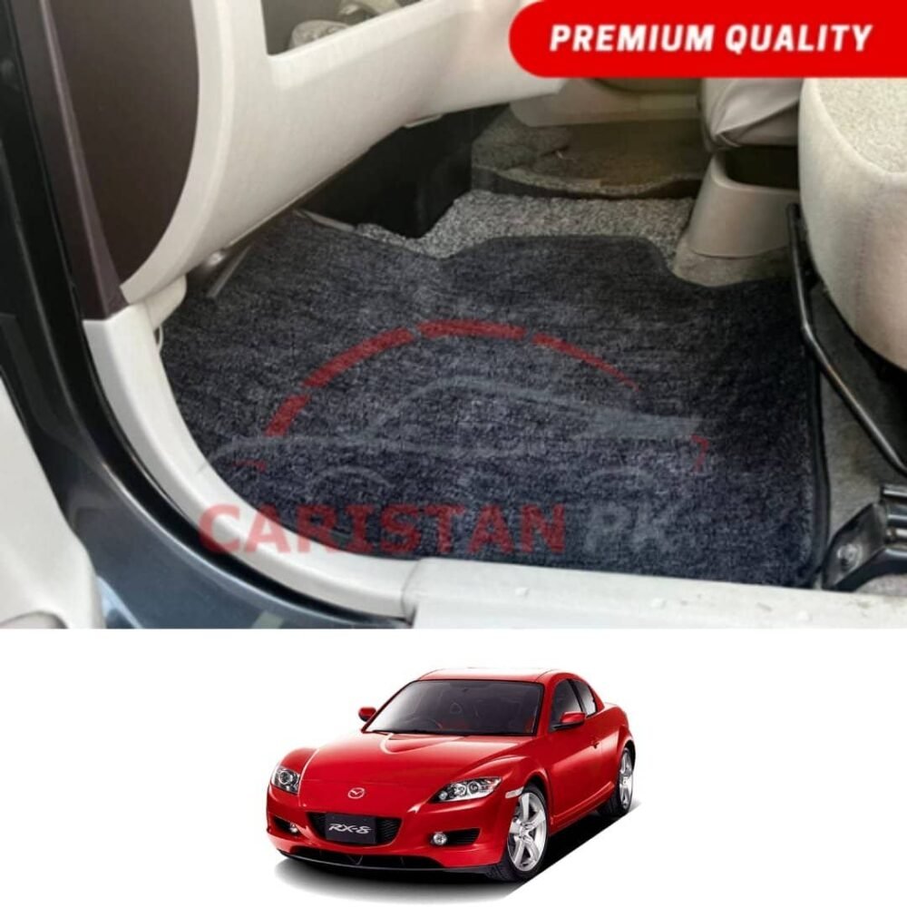 Mazda RX8 Premium Carpet Floor Mats Black Grey 2003-09 Mazda RX8 Premium Carpet Floor Mats Black Grey 2003-09