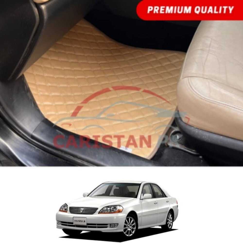 Toyota Mark 2 Flat Style 7D Floor Mats Beige Stitch Toyota Mark 2 Flat Style 7D Floor Mats Beige Stitch