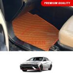 Hyundai Elantra Hybrid Flat Style 7D Floor Mats Royal Orange