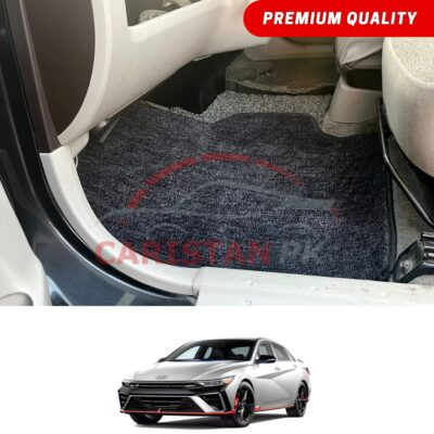Hyundai Elantra Hybrid Premium Carpet Floor Mats Black Grey