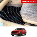 Hyundai Tucson Facelift Flat Style 7D Floor Mats Black With Beige Stitch