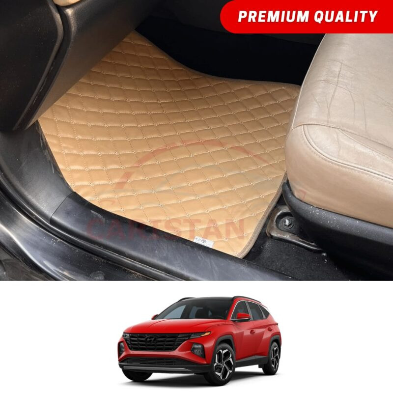 Hyundai Tucson Facelift Flat Style 7D Floor Mats Beige Stitch Hyundai Tucson Facelift Flat Style 7D Floor Mats Beige Stitch