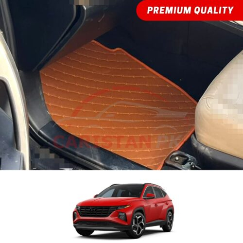 Hyundai Tucson Facelift Flat Style 7D Floor Mats Royal Orange