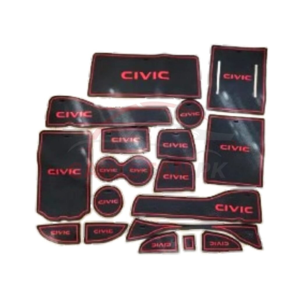Honda Civic PVC Non-Slip Interior Protection Mats Red 2022 Model & Onwards Honda Civic PVC Non-Slip Interior Protection Mats Red 2022 Model & Onwards