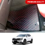 KIA Sportage L Flat Style 7D Floor Mats Black With Red Stitch