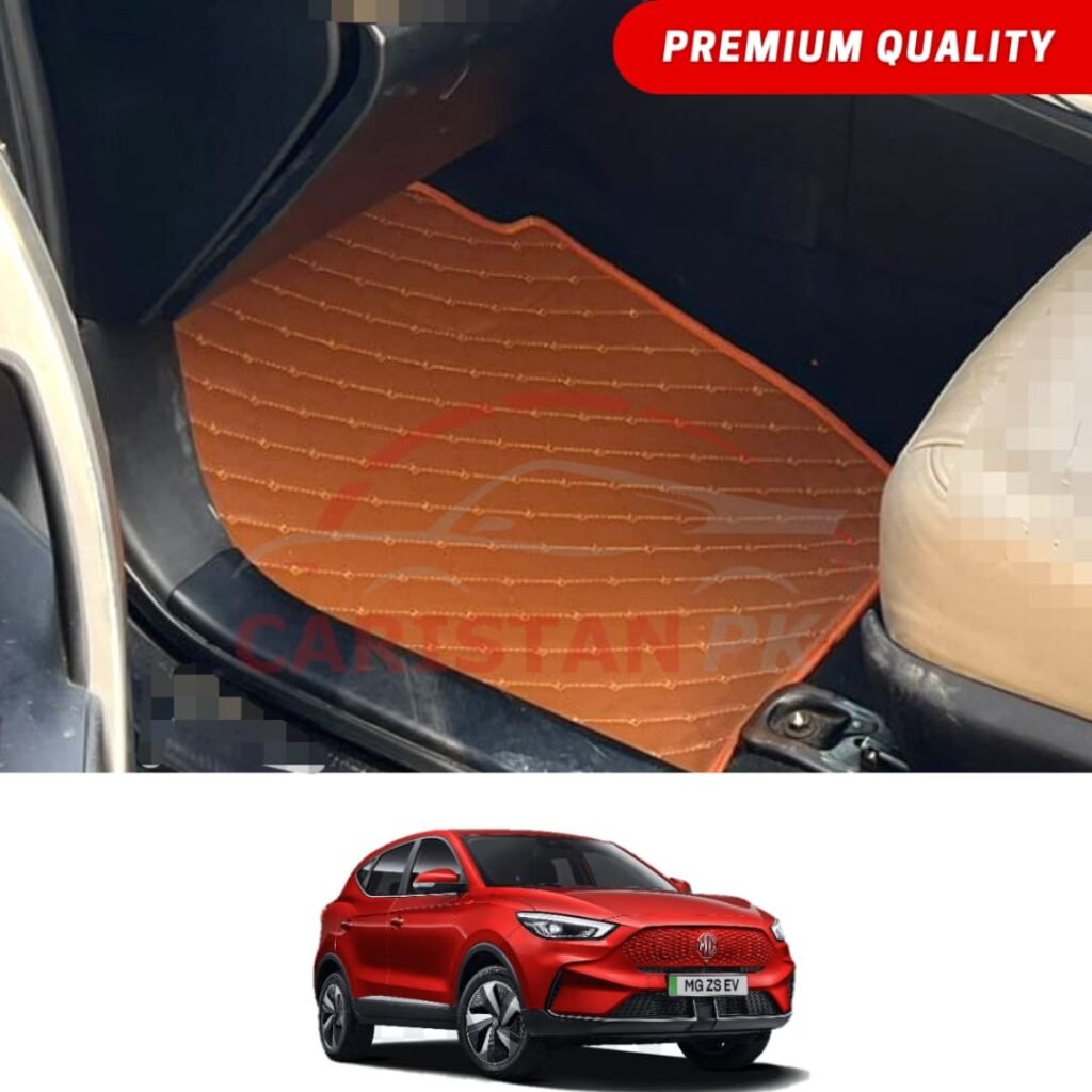 MG ZS EV Flat Style 7D Floor Mats Royal Orange