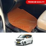 Mitsubishi EK Wagon Flat Style 7D Floor Mats Royal Orange 2019-24