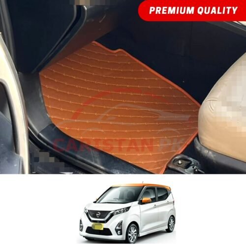 Mitsubishi EK Wagon Flat Style 7D Floor Mats Royal Orange 2019-24