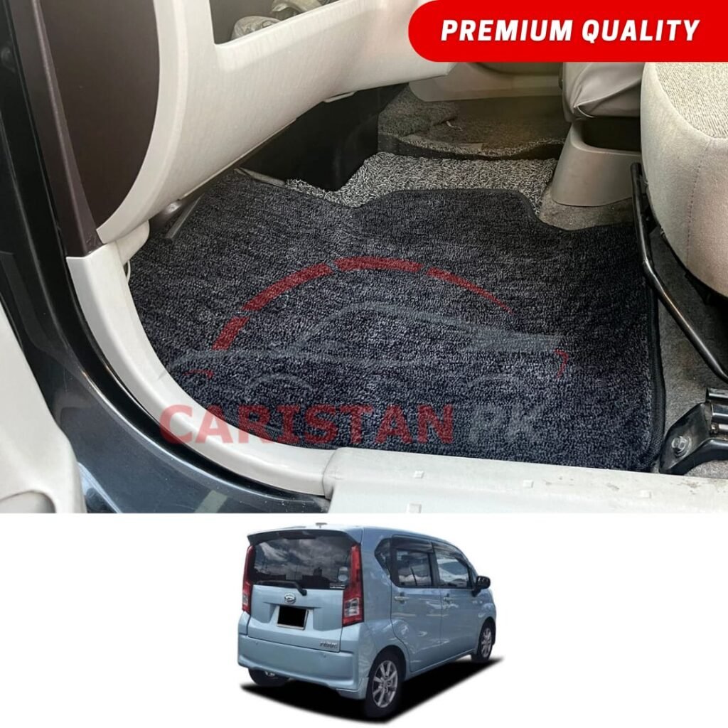 Daihatsu Move Premium Carpet Floor Mats Black Grey 2015-24 Daihatsu Move Premium Carpet Floor Mats Black Grey 2015-24