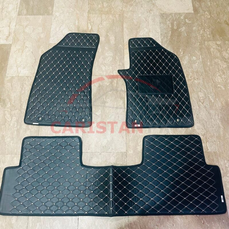 MG HS PHEV/Trophy Flat Style 7D Floor Mats Black With Beige Stitch 2