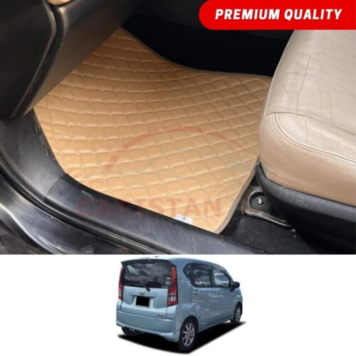 Daihatsu Move Flat Style 7D Floor Mats Beige Stitch 2015-24
