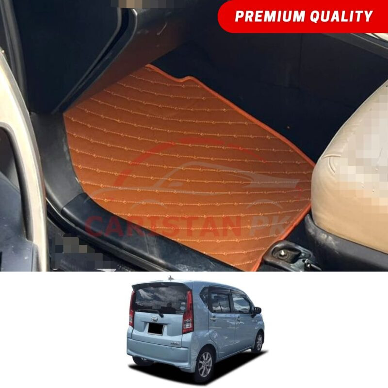 Daihatsu Move Flat Style 7D Floor Mats Royal Orange 2015-24