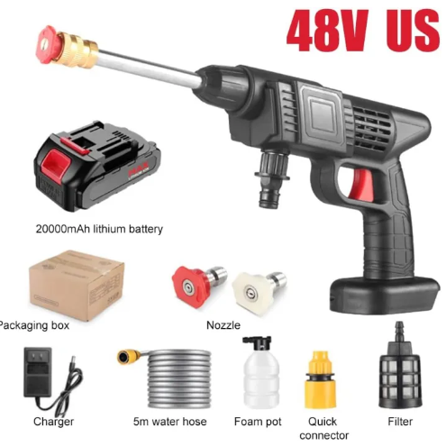 48V Cordless High-Pressure Jet Spray Washer Gun