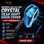 Universal Car LED light Crystal Gear Shift Knob Cover 7 light Rechargeable Gear Knob