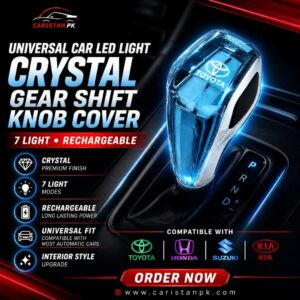 Universal Car LED light Crystal Gear Shift Knob Cover 7 light Rechargeable Gear Knob