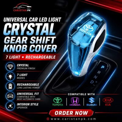 Universal Car LED light Crystal Gear Shift Knob Cover 7 light Rechargeable Gear Knob