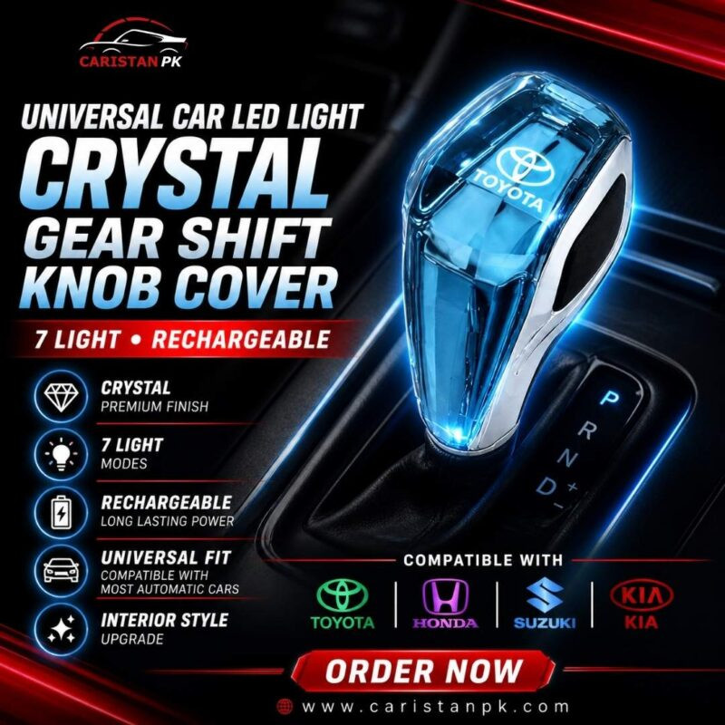 Universal Car LED light Crystal Gear Shift Knob Cover 7 light Rechargeable Gear Knob