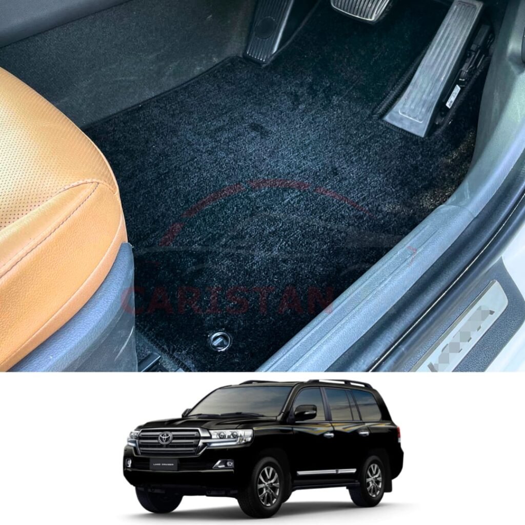 Toyota Land Cruiser Premium Carpet Floor Mats Jet Black 2016-21