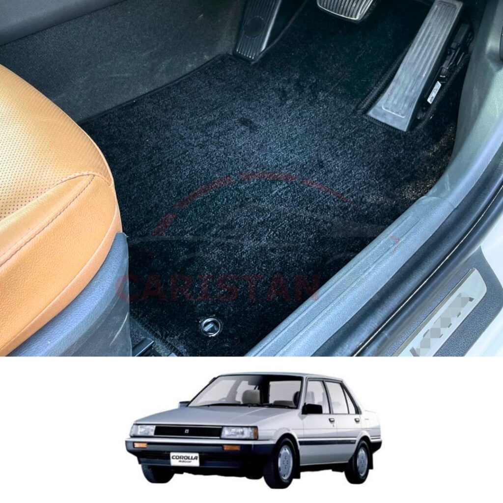 Toyota Corolla Premium Carpet Floor Mats Jet Black 1984-86
