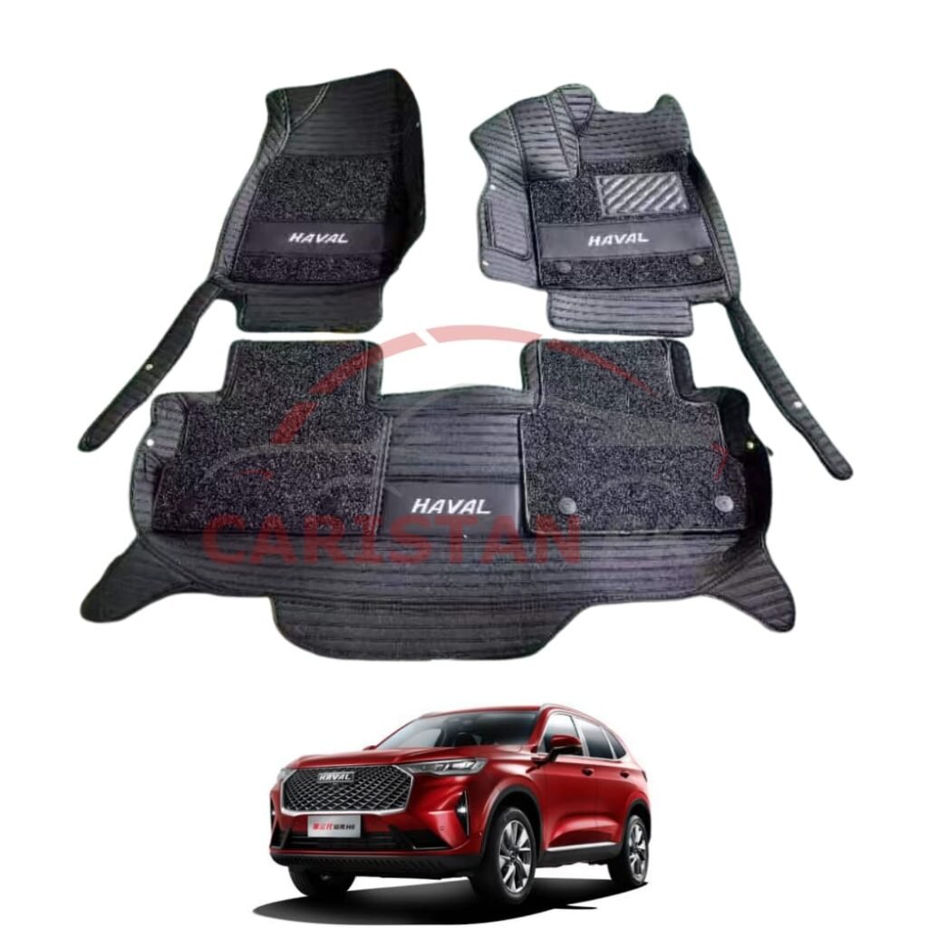 GWM Haval H6 Premium 9D Floor Mats Black With Black Grass