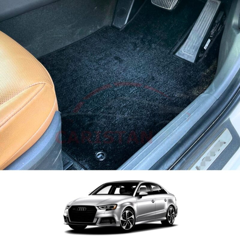 Audi A3 Premium Carpet Floor Mats Jet Black 2014-19 Audi A3 Premium Carpet Floor Mats Jet Black 2014-19