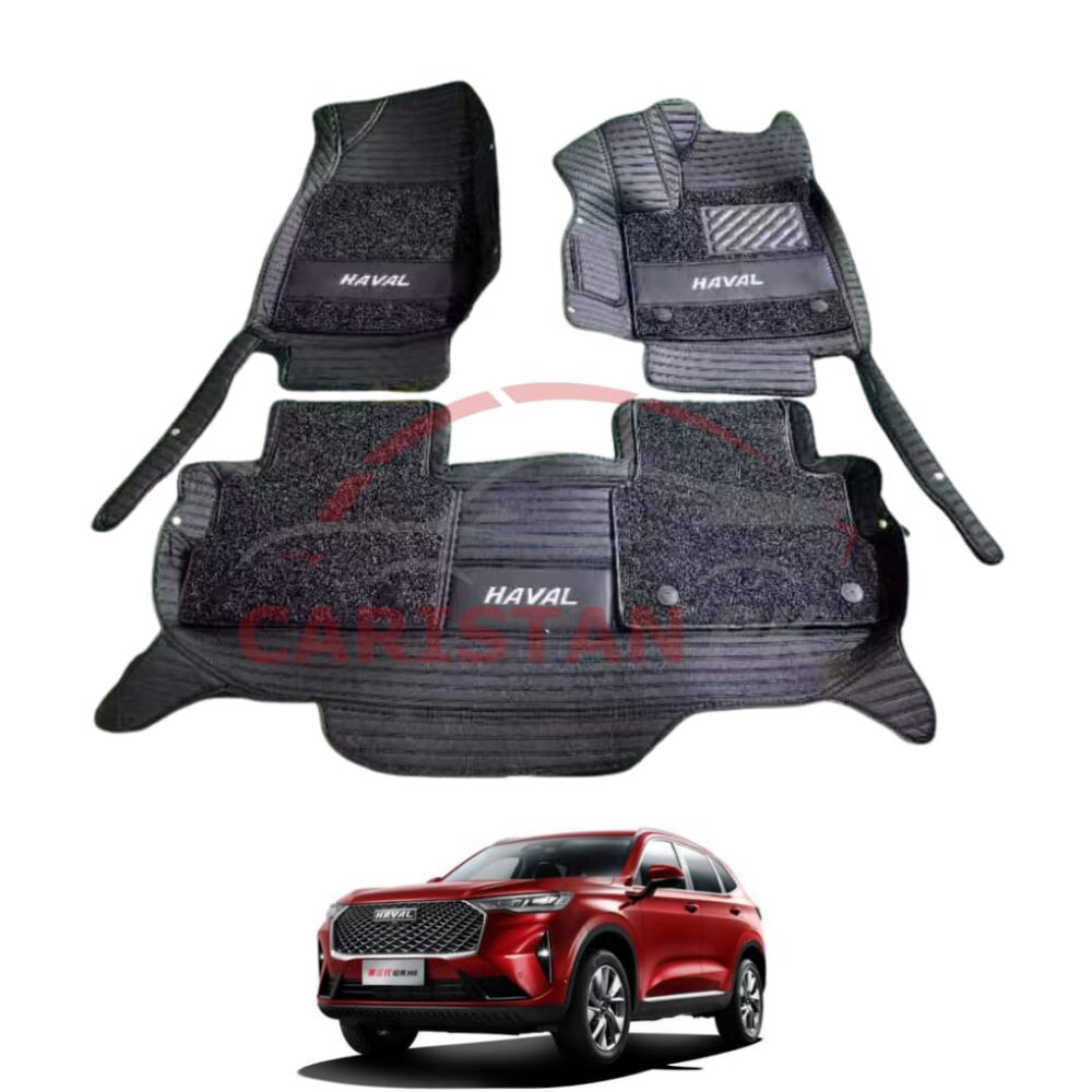 GWM Haval H6 Premium 9D Floor Mats Black With Black Grass GWM Haval H6 Premium 9D Floor Mats Black With Black Grass