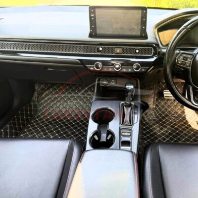 Honda Civic 7D Floor Mats Black With Beige Stitch 2022 Model & Onwards